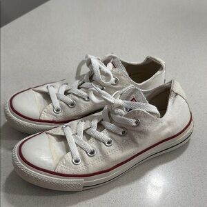 Converse White Sneakers with Red Accents